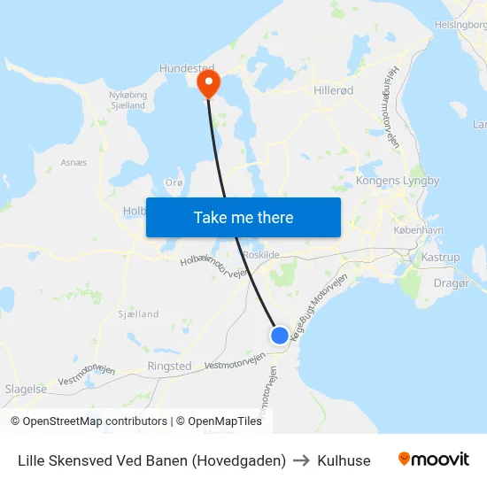Lille Skensved Ved Banen (Hovedgaden) to Kulhuse map