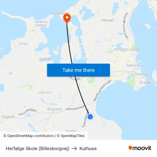 Herfølge Skole (Billesborgvej) to Kulhuse map