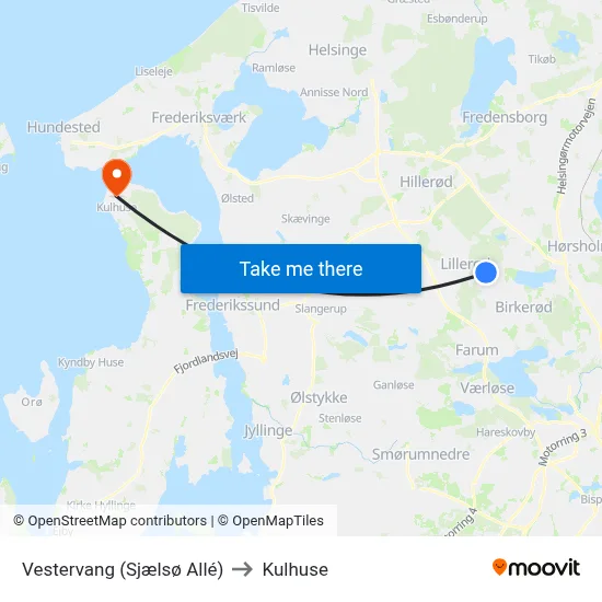 Vestervang (Sjælsø Allé) to Kulhuse map