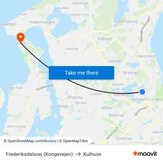 Frederiksdalsvej (Kongevejen) to Kulhuse map
