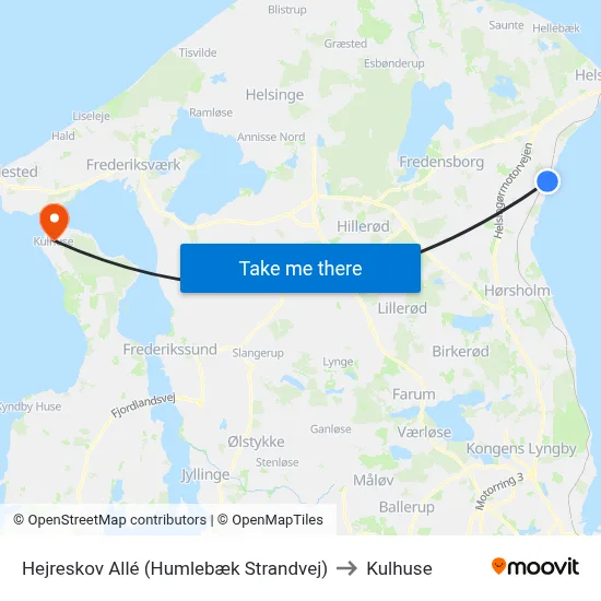 Hejreskov Allé (Humlebæk Strandvej) to Kulhuse map