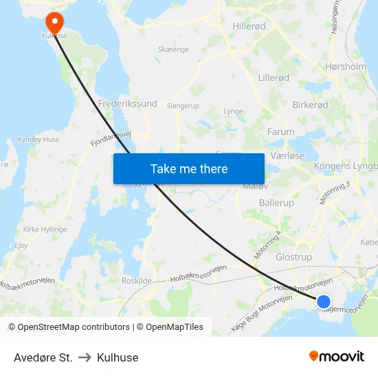 Avedøre St. to Kulhuse map