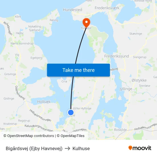 Bigårdsvej (Ejby Havnevej) to Kulhuse map
