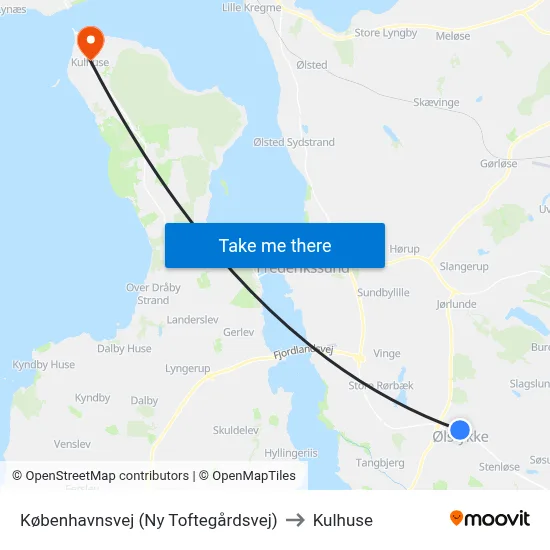 Københavnsvej (Ny Toftegårdsvej) to Kulhuse map