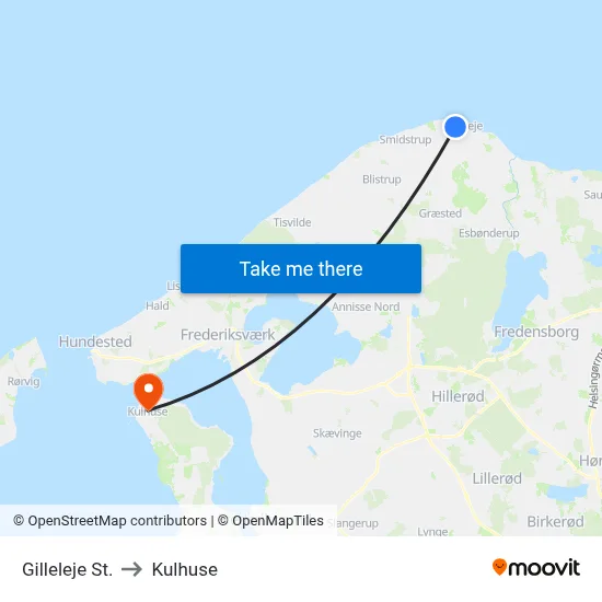 Gilleleje St. to Kulhuse map