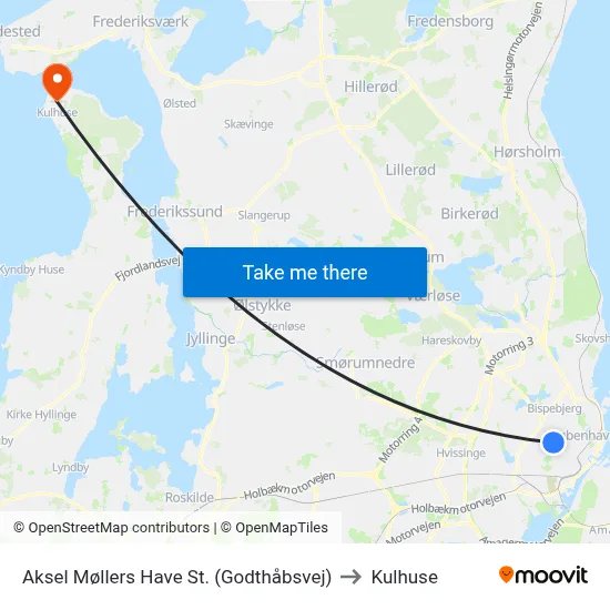 Aksel Møllers Have St. (Godthåbsvej) to Kulhuse map