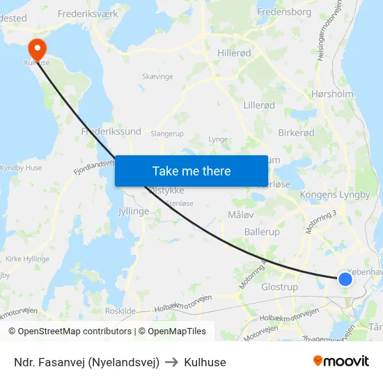 Ndr. Fasanvej (Nyelandsvej) to Kulhuse map