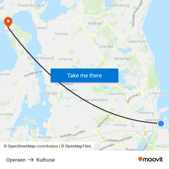 Operaen to Kulhuse map