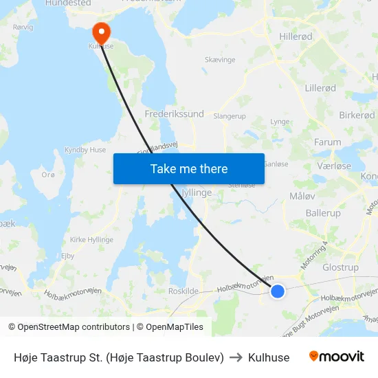 Høje Taastrup St. (Høje Taastrup Boulev) to Kulhuse map