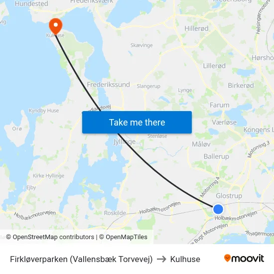 Firkløverparken (Vallensbæk Torvevej) to Kulhuse map