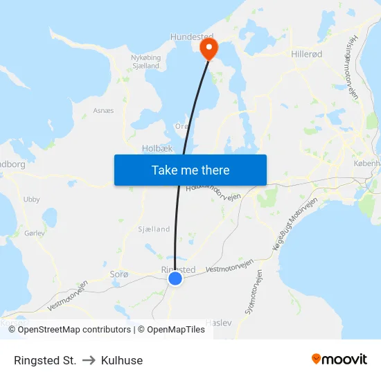 Ringsted St. to Kulhuse map