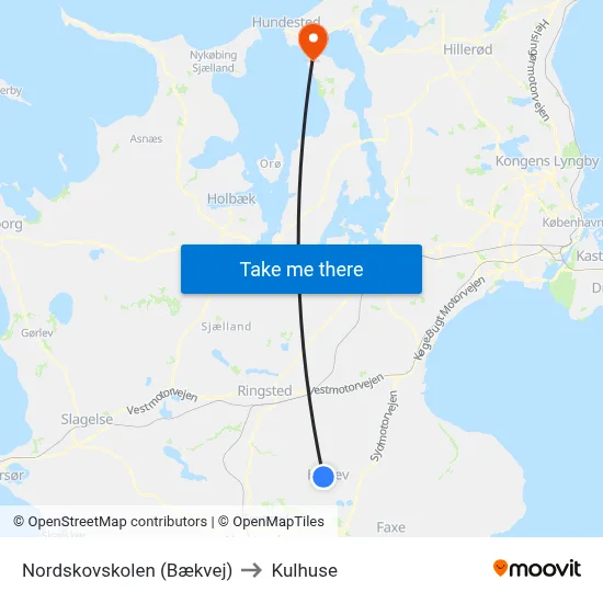 Nordskovskolen (Bækvej) to Kulhuse map