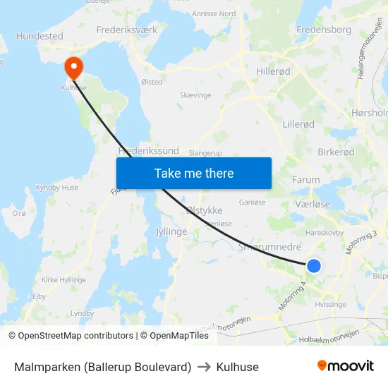 Malmparken (Ballerup Boulevard) to Kulhuse map