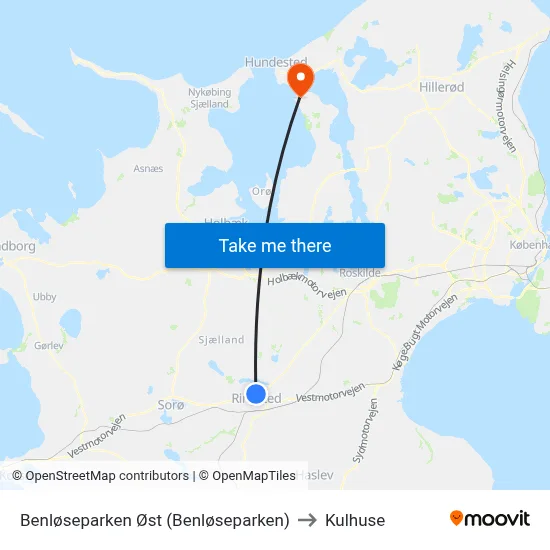 Benløseparken Øst (Benløseparken) to Kulhuse map
