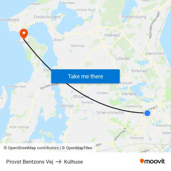 Provst Bentzons Vej to Kulhuse map