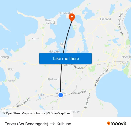 Torvet (Sct Bendtsgade) to Kulhuse map