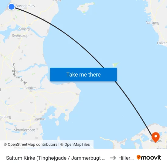Saltum Kirke (Tinghøjgade / Jammerbugt Komm.) to Hillerød map