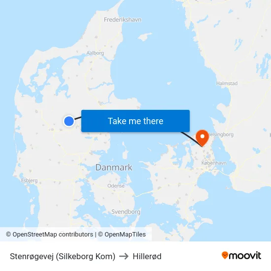 Stenrøgevej (Silkeborg Kom) to Hillerød map