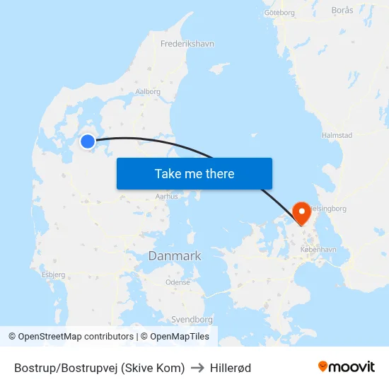 Bostrup/Bostrupvej (Skive Kom) to Hillerød map
