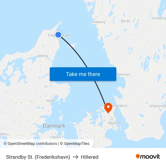 Strandby St. (Frederikshavn) to Hillerød map