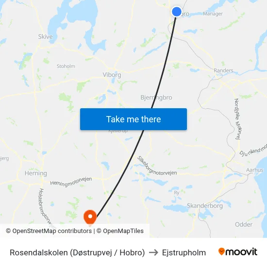 Rosendalskolen (Døstrupvej / Hobro) to Ejstrupholm map