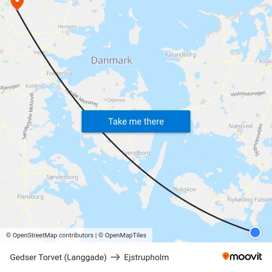 Gedser Torvet (Langgade) to Ejstrupholm map