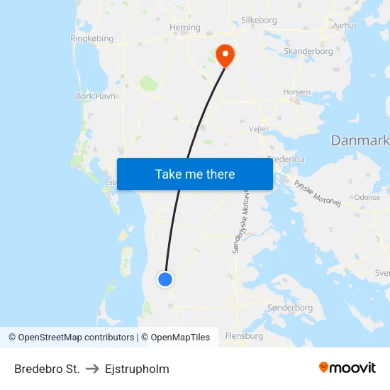 Bredebro St. to Ejstrupholm map