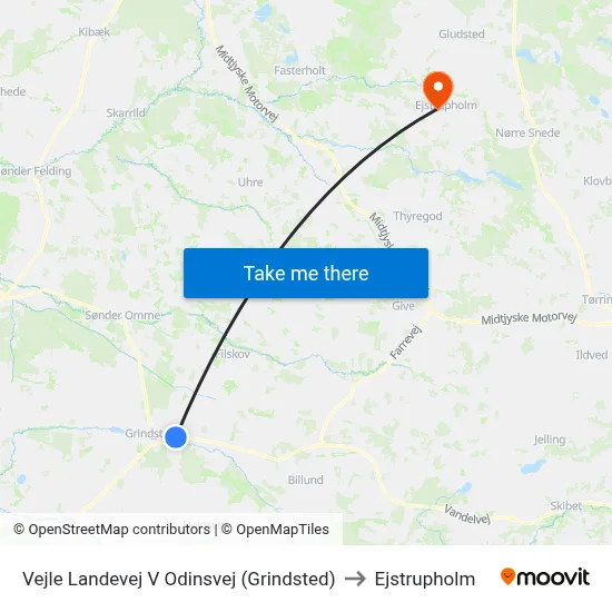 Vejle Landevej V Odinsvej (Grindsted) to Ejstrupholm map
