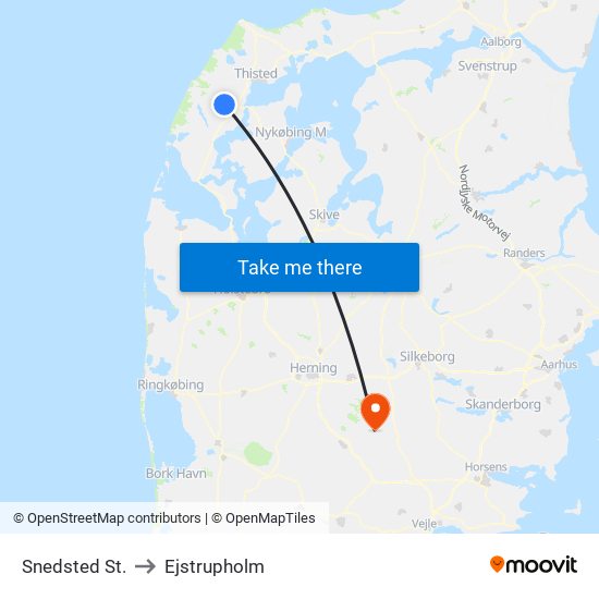Snedsted St. to Ejstrupholm map