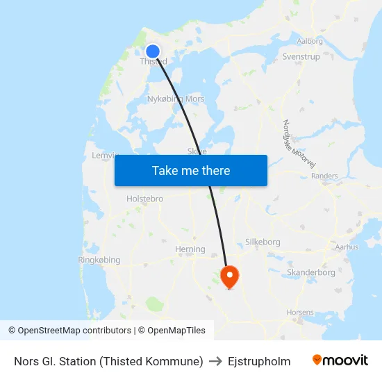 Nors Gl. Station (Thisted Kommune) to Ejstrupholm map