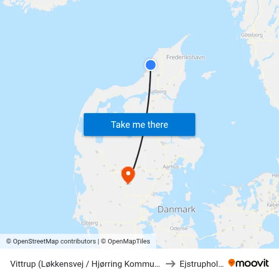 Vittrup (Løkkensvej / Hjørring Kommune) to Ejstrupholm map