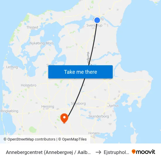 Annebergcentret (Annebergvej / Aalborg) to Ejstrupholm map