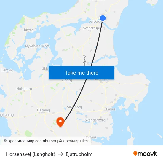 Horsensvej (Langholt) to Ejstrupholm map