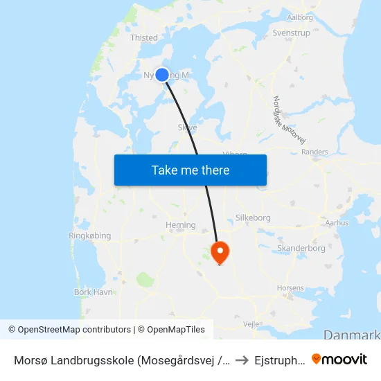 Morsø Landbrugsskole (Mosegårdsvej / Vodstrup) to Ejstrupholm map