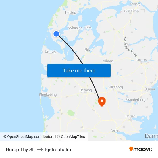 Hurup Thy St. to Ejstrupholm map
