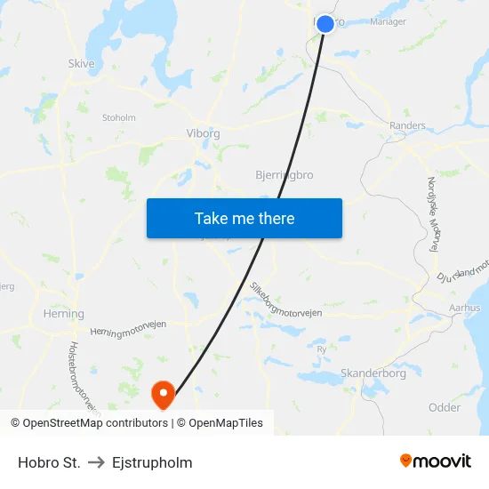 Hobro St. to Ejstrupholm map