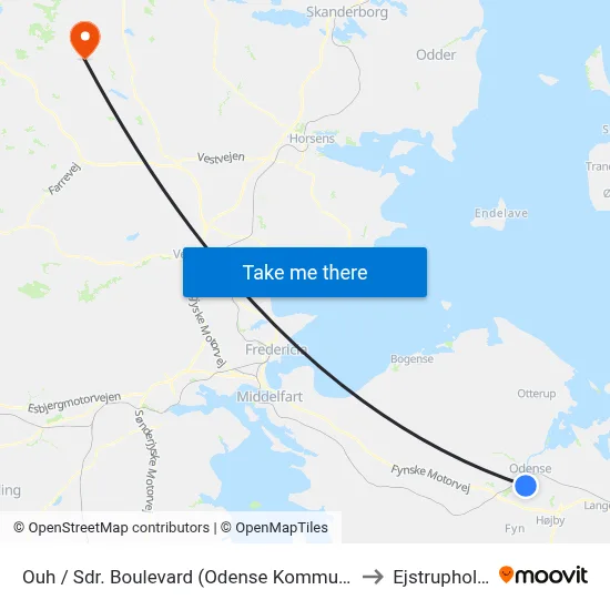 Ouh / Sdr. Boulevard (Odense Kommune) to Ejstrupholm map