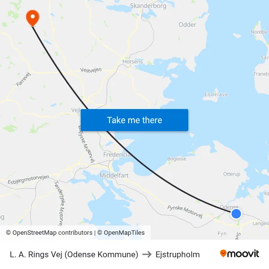 L. A. Rings Vej (Odense Kommune) to Ejstrupholm map