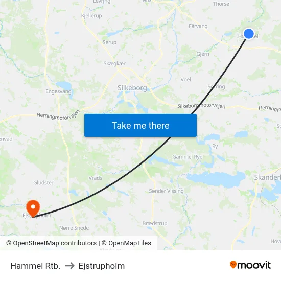 Hammel Rtb. to Ejstrupholm map