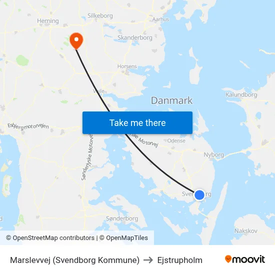 Marslevvej (Svendborg Kommune) to Ejstrupholm map