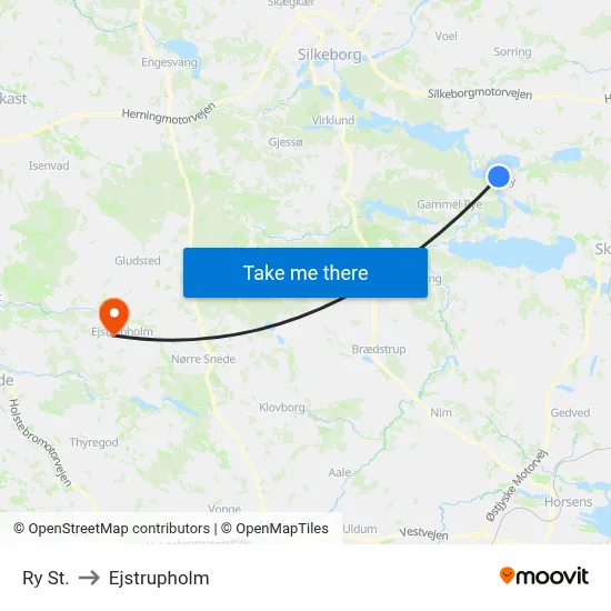 Ry St. to Ejstrupholm map
