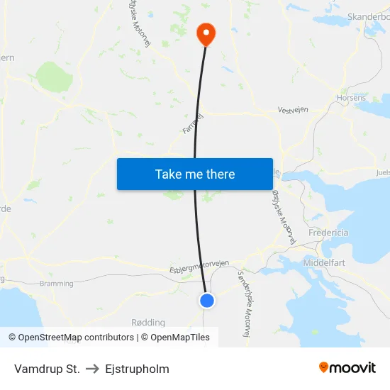 Vamdrup St. to Ejstrupholm map