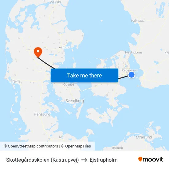 Skottegårdsskolen (Kastrupvej) to Ejstrupholm map