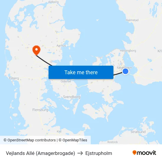 Vejlands Allé (Amagerbrogade) to Ejstrupholm map