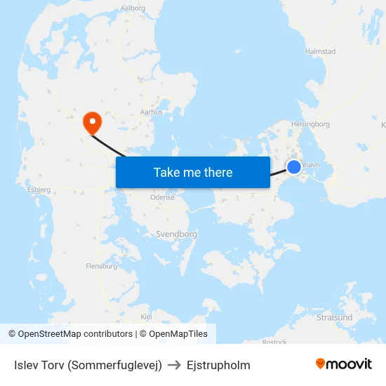 Islev Torv (Sommerfuglevej) to Ejstrupholm map