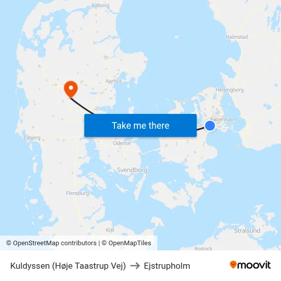 Kuldyssen (Høje Taastrup Vej) to Ejstrupholm map