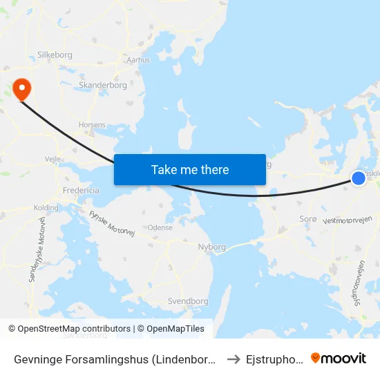 Gevninge Forsamlingshus (Lindenborgvej) to Ejstrupholm map