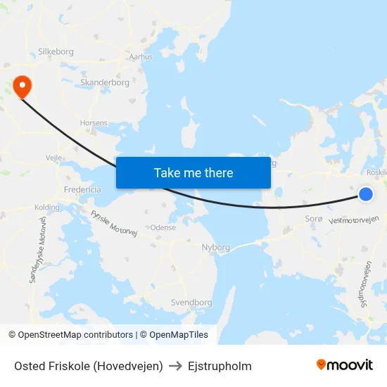Osted Friskole (Hovedvejen) to Ejstrupholm map