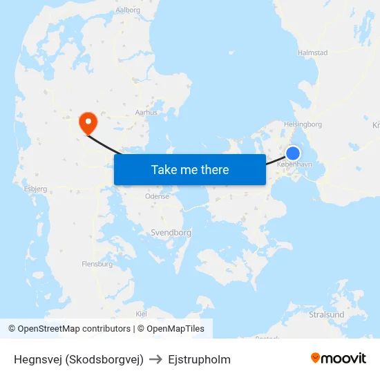 Hegnsvej (Skodsborgvej) to Ejstrupholm map