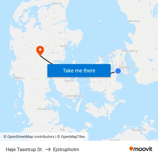 Høje Taastrup St. to Ejstrupholm map